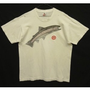 画像: 90'S SALMON シングルステッチ 半袖 Tシャツ ホワイト USA製 (VINTAGE)