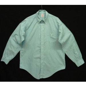 画像: 90'S BROOKS BROTHERS 刷毛目ポプリン BDシャツ ミントブルー USA製 (VINTAGE)
