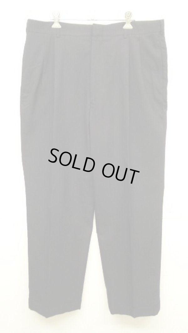 画像1: 80'S BROOKS BROTHERS "MAKERS"  BROOKSEASE ツータック ウールパンツ ダークネイビー TALONジップ USA製 (VINTAGE)