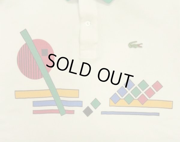 画像3: 80'S CHEMISE LACOSTE ポロシャツ ホワイト/プリント入り フランス製 (VINTAGE)