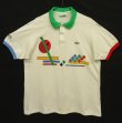 画像1: 80'S CHEMISE LACOSTE ポロシャツ ホワイト/プリント入り フランス製 (VINTAGE)