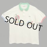 画像: 80'S CHEMISE LACOSTE ポロシャツ ホワイト/プリント入り フランス製 (VINTAGE)