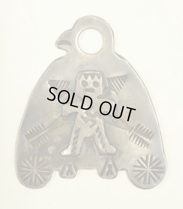 画像1: 40'S ナバホ族 インディアンジュエリー "THUNDERBIRD & SWASTIKA" シルバー ペンダントトップ (VINTAGE)