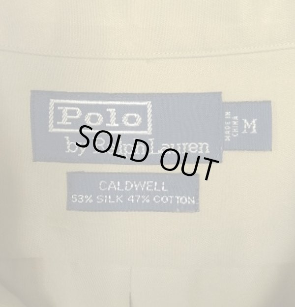 画像2: 90'S RALPH LAUREN "CALDWELL" シルク/コットン 半袖 オープンカラーシャツ ベージュ (VINTAGE)