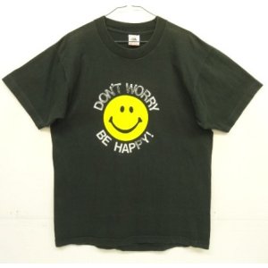 画像: 90'S DON'T WORRY BE HAPPY! シングルステッチ 半袖 Tシャツ ブラック USA製 (VINTAGE)