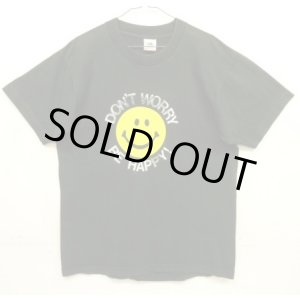 画像: 90'S DON'T WORRY BE HAPPY! シングルステッチ 半袖 Tシャツ ブラック USA製 (VINTAGE)
