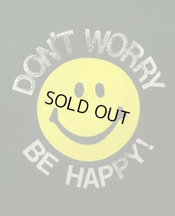 画像3: 90'S DON'T WORRY BE HAPPY! シングルステッチ 半袖 Tシャツ ブラック USA製 (VINTAGE)