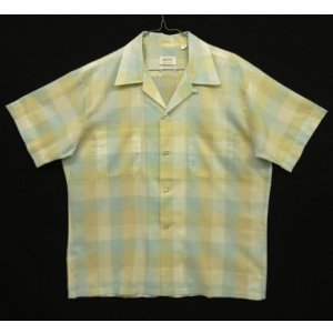 画像: 70'S JAYSON "JAYCODA" 半袖 オープンカラーシャツ チェック柄 USA製 (VINTAGE)