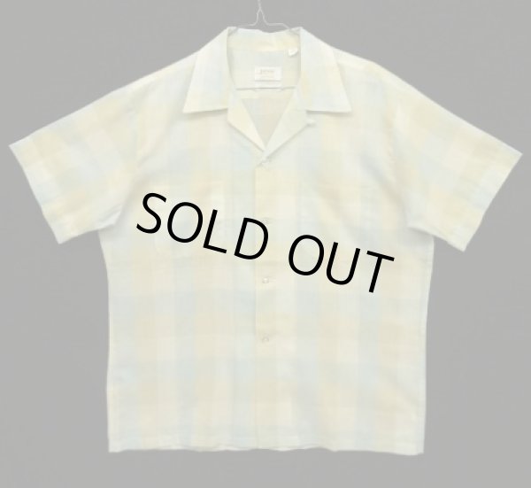 画像1: 70'S JAYSON "JAYCODA" 半袖 オープンカラーシャツ チェック柄 USA製 (VINTAGE)