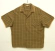 画像1: 60'S CATALINA 三角タグ コットン 半袖 オープンカラーシャツ チェック柄 (VINTAGE)