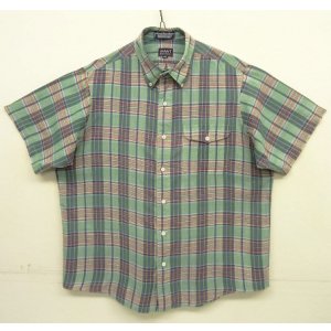 画像: 80'S GANT マドラス 半袖 三点留め BDシャツ チェック柄 インド製 (VINTAGE)