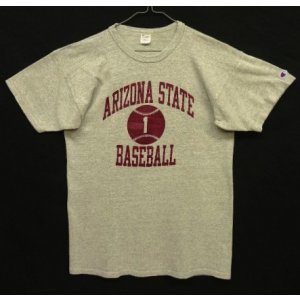 画像: 80'S CHAMPION トリコタグ 88/12 シングルステッチ 三段プリント 半袖 Tシャツ ヘザーグレー USA製 (VINTAGE)