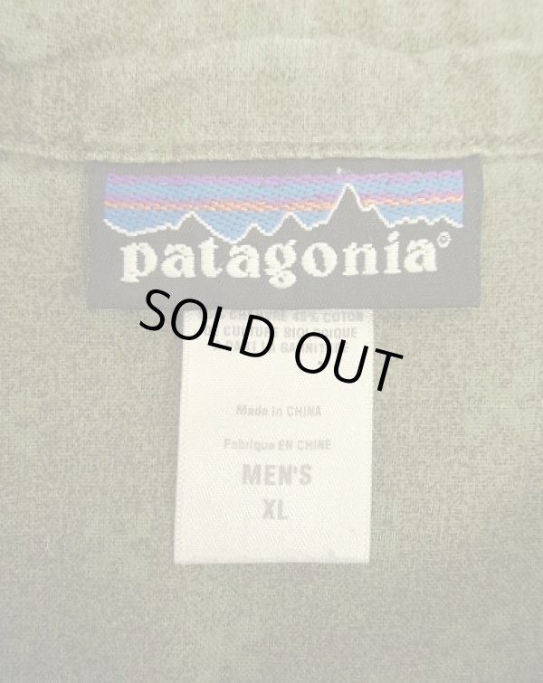 画像2: 00'S PATAGONIA ヘンプ/コットン 半袖 ボックスシャツ オリーブ/総柄 (VINTAGE)