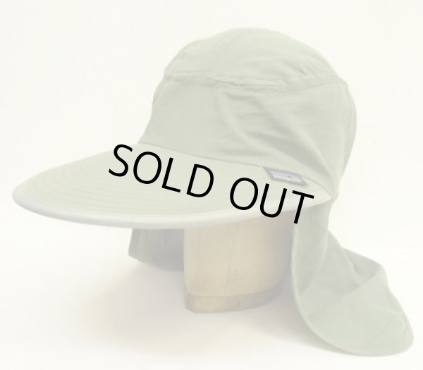 画像1: 00'S PATAGONIA "SPOONBILL CAP" ロングビル ナイロンキャップ ネックガード付き カーキ/グレーUSA製 (VINTAGE)