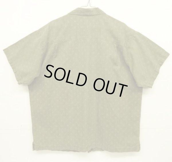 画像3: 00'S PATAGONIA ヘンプ/コットン 半袖 ボックスシャツ オリーブ/総柄 (VINTAGE)