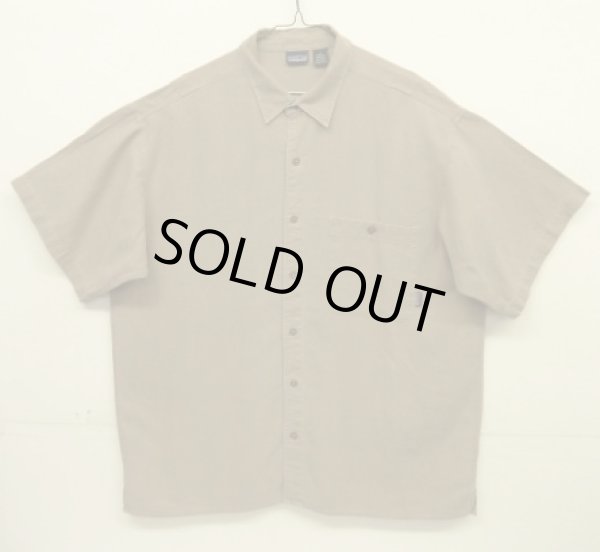 画像1: 90'S PATAGONIA ヘンプ100% 半袖 ボックスシャツ ライトブラウン (VINTAGE)