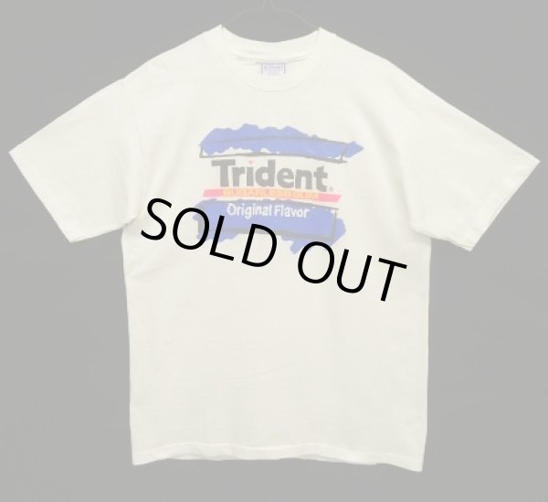 画像1: 90'S MTV x TRIDENT 両面プリント シングルステッチ 半袖 Tシャツ ホワイト USA製 (VINTAGE)