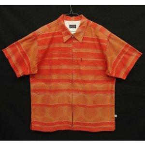 画像: 00'S PATAGONIA "RHYTHM" フルジップ 半袖 ボックスシャツ サークル柄 (VINTAGE)