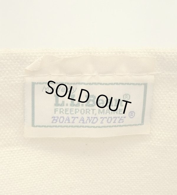 画像2: 80'S LL Bean 2色タグ キャンバス ロングハンドル トートバッグ ネイビー/オフホワイト USA製 (VINTAGE)