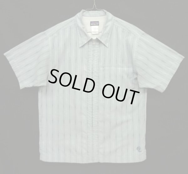 画像1: 00'S PATAGONIA "RHYTHM" フルジップ 半袖 ボックスシャツ ブルーベース (VINTAGE)