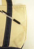 画像5: 80'S LL Bean 2色タグ キャンバス ロングハンドル トートバッグ ネイビー/オフホワイト USA製 (VINTAGE)