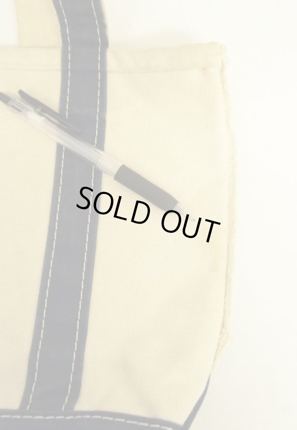 画像5: 80'S LL Bean 2色タグ キャンバス ロングハンドル トートバッグ ネイビー/オフホワイト USA製 (VINTAGE)