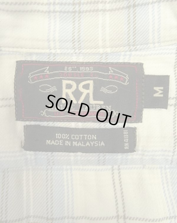 画像2: 90'S RRL 三ツ星タグ チンスト＆マチ付き 猫目ボタン 半袖 ワークシャツ チェック柄 (VINTAGE)