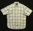 画像1: 90'S RRL 三ツ星タグ チンスト＆マチ付き 猫目ボタン 半袖 ワークシャツ チェック柄 (VINTAGE)