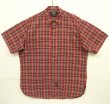 画像1: 90'S RRL 三ツ星タグ チンスト＆マチ付き 半袖 ワークシャツ チェック柄 (VINTAGE)