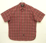 画像: 90'S RRL 三ツ星タグ チンスト＆マチ付き 半袖 ワークシャツ チェック柄 (VINTAGE)