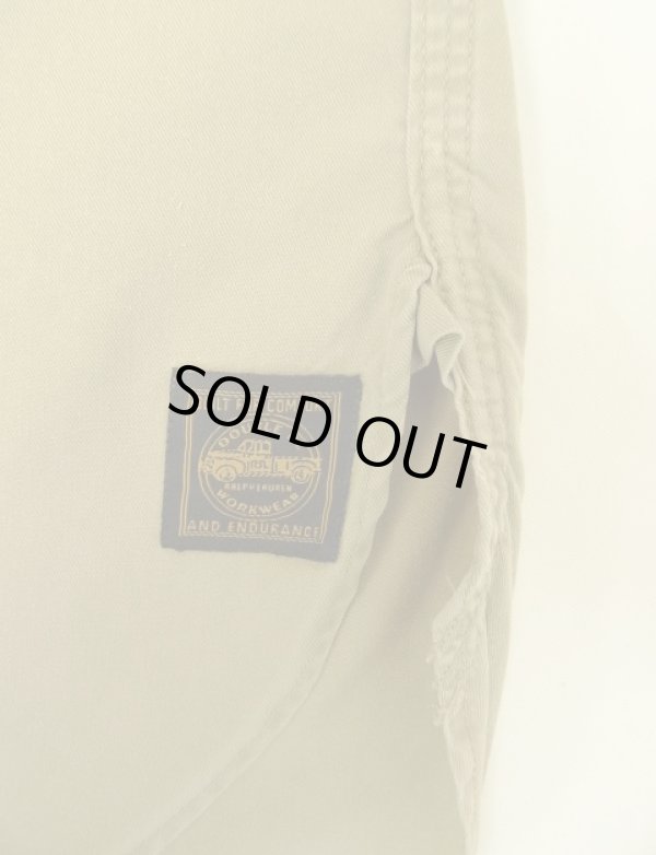 画像5: 90'S RRL 三ツ星タグ チンスト＆マチ付き 猫目メタルボタン 半袖 ワークシャツ ベージュ (VINTAGE)