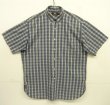 画像1: 90'S RRL 三ツ星タグ ポプリン マチ付き 半袖 3点留め BDシャツ チェック柄 (VINTAGE)