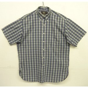 画像: 90'S RRL 三ツ星タグ ポプリン マチ付き 半袖 3点留め BDシャツ チェック柄 (VINTAGE)