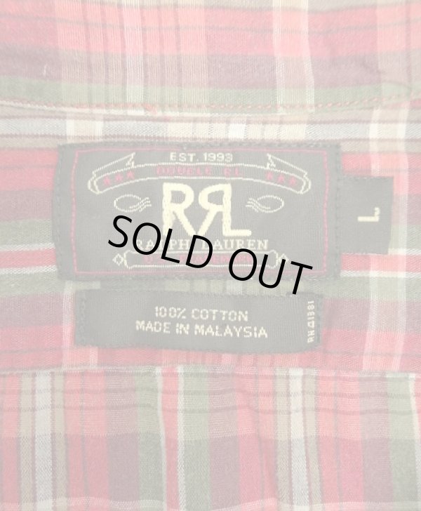 画像2: 90'S RRL 三ツ星タグ チンスト＆マチ付き 半袖 ワークシャツ チェック柄 (VINTAGE)