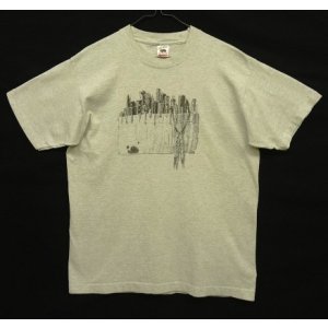 画像: 90'S UNKNOWN ペンケーススケッチ シングルステッチ 半袖 Tシャツ アッシュグレー USA製 (VINTAGE)