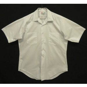 画像: 70'S B.V.D. BRAND コットン100% 半袖 シャツ ホワイト (DEADSTOCK)