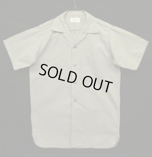 画像1: 60'S POWR HOUSE マチ付き 半袖 ワークシャツ グレー (VINTAGE)