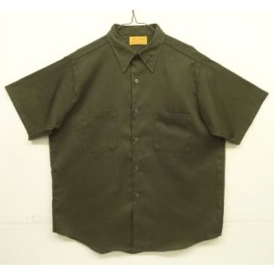 画像: 70'S BIG YANK 半袖 ワークシャツ ダークオリーブ USA製 (VINTAGE)