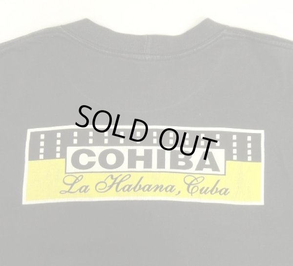 画像2: 90'S COHIBA シングルステッチ 両面プリント 半袖 Tシャツ ブラック (VINTAGE)