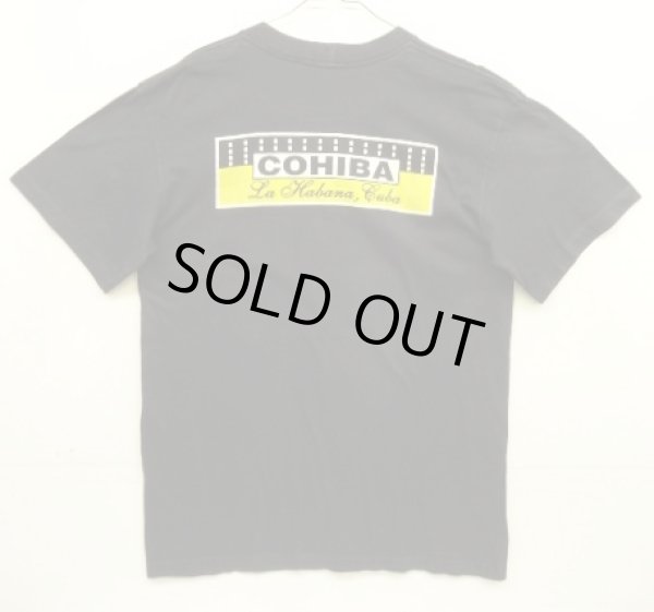 画像1: 90'S COHIBA シングルステッチ 両面プリント 半袖 Tシャツ ブラック (VINTAGE)