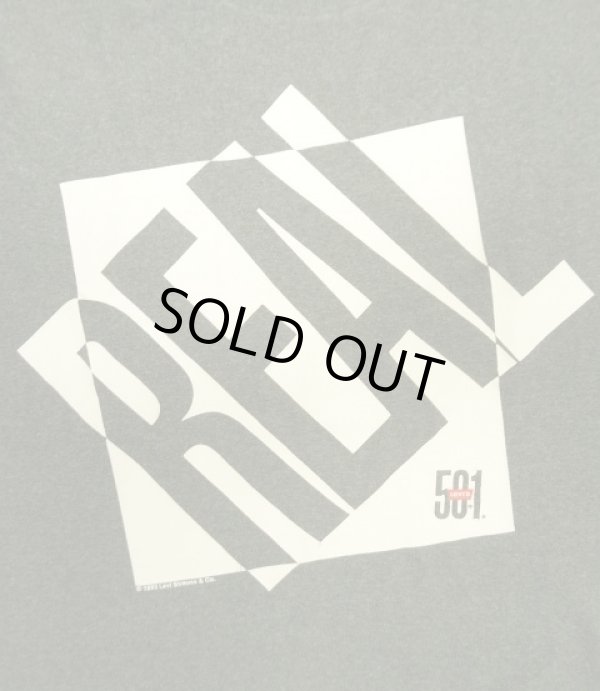 画像3: 90'S Levis 501 "REAL" シングルステッチ 半袖 Tシャツ チャコール USA製 (VINTAGE)