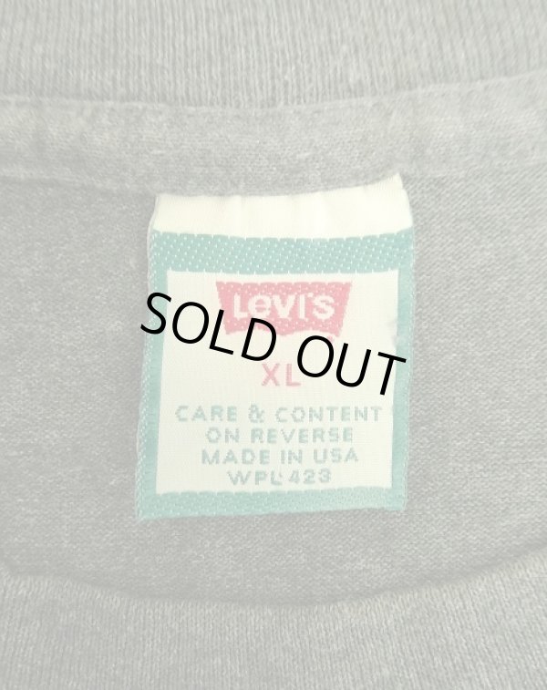 画像2: 90'S Levis 501 "REAL" シングルステッチ 半袖 Tシャツ チャコール USA製 (VINTAGE)