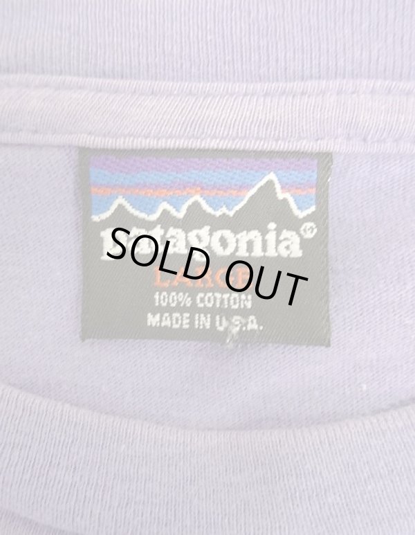 画像2: 90'S PATAGONIA 黒タグ 半袖 無地 Tシャツ ライラック USA製 (VINTAGE)