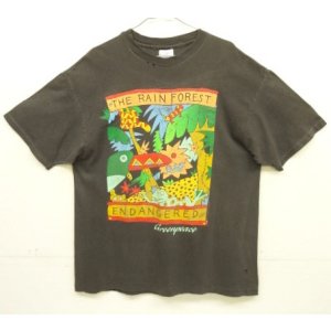 画像: 80'S THE RAIN FOREST シングルステッチ 半袖 Tシャツ フェードブラック USA製 (VINTAGE)