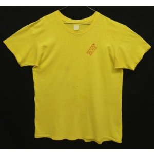 画像: 80'S STEVE'S PLACE シングルステッチ 両面プリント 半袖 Tシャツ イエロー (VINTAGE)