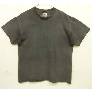 画像: 90'S 魚プリント 半袖 Tシャツ フェードブラック (VINTAGE)