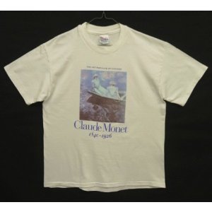 画像: 90'S CLAUDE MONET "ON THE BOAT" シカゴ美術館 シングルステッチ 半袖 Tシャツ ホワイト USA製 (VINTAGE)