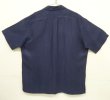 画像4: 90'S RALPH LAUREN "CALDWELL" シルク/リネン 裾ロゴ 半袖 オープンカラーシャツ ネイビー (VINTAGE)