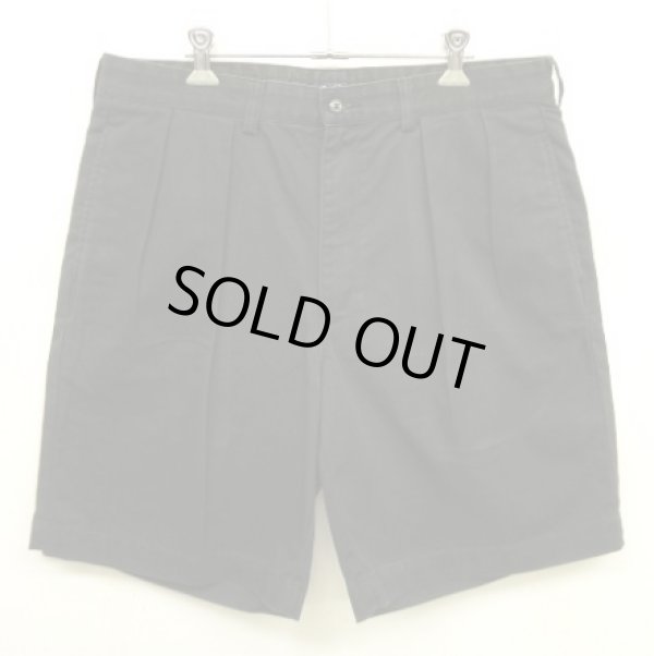 画像1: 90'S RALPH LAUREN "TYLER SHORT" ツープリーツ チノショーツ ブラック (VINTAGE)