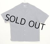 画像: 90'S RALPH LAUREN "CALDWELL" シルク/リネン 裾ロゴ 半袖 オープンカラーシャツ ネイビー (VINTAGE)